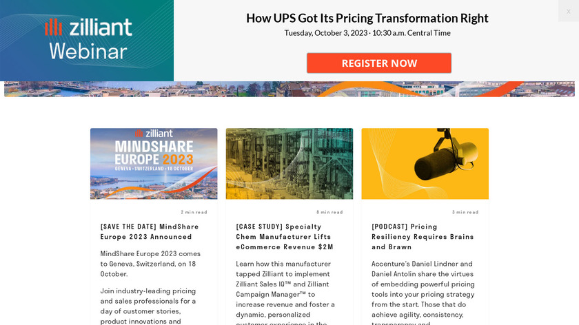 Zilliant Landing Page