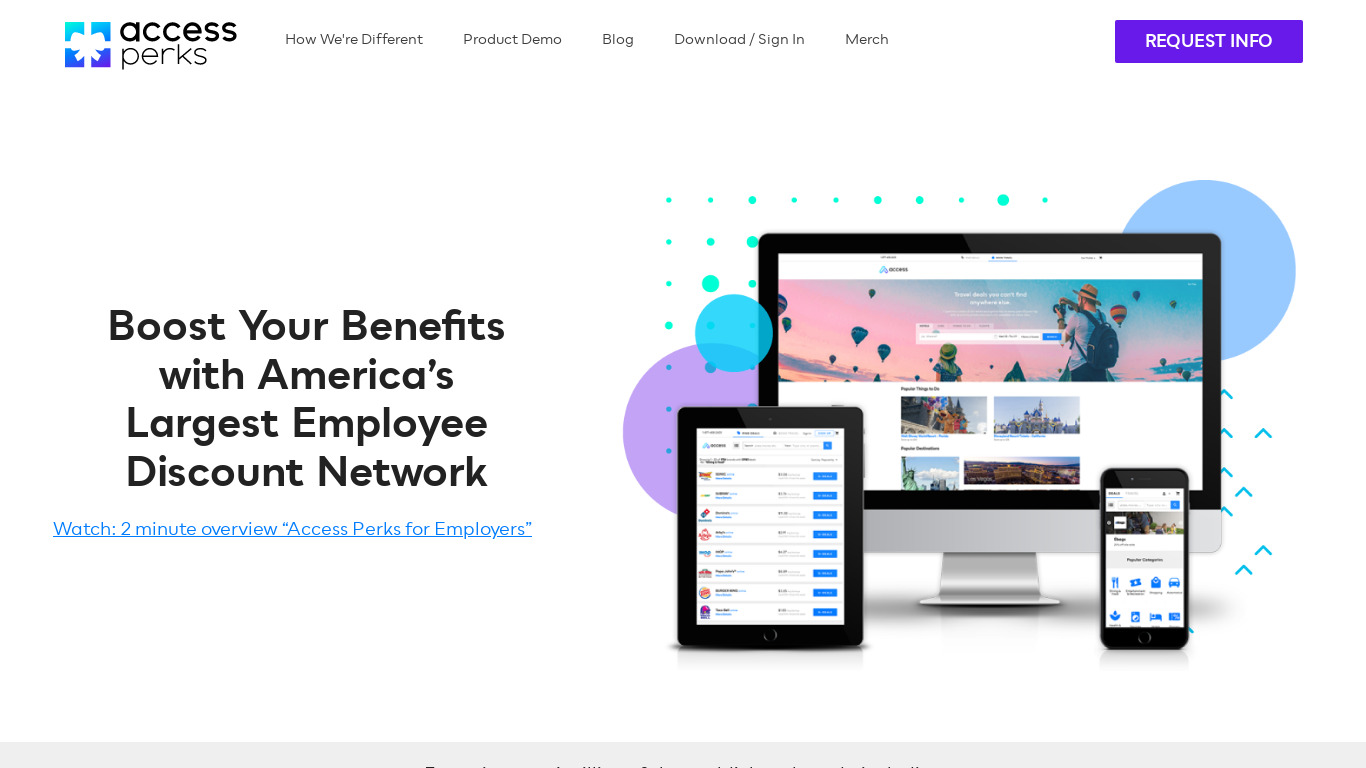 Access Perks Landing page