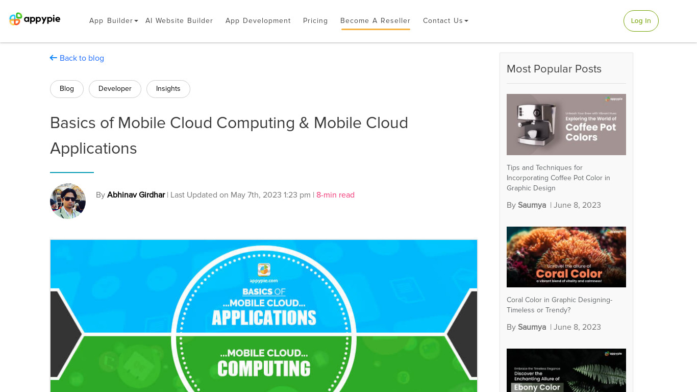 Mobile cloud applications Landing page