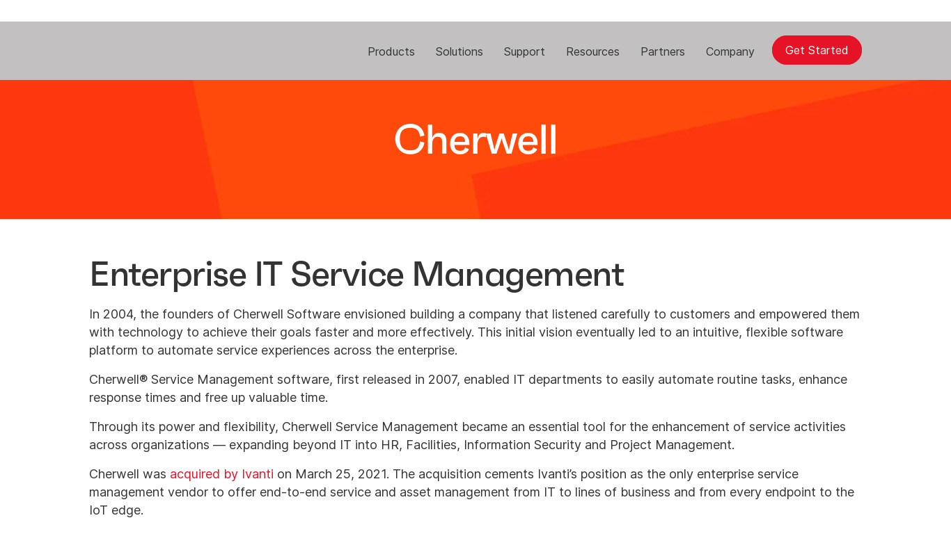 Cherwell HR Case Management Landing page