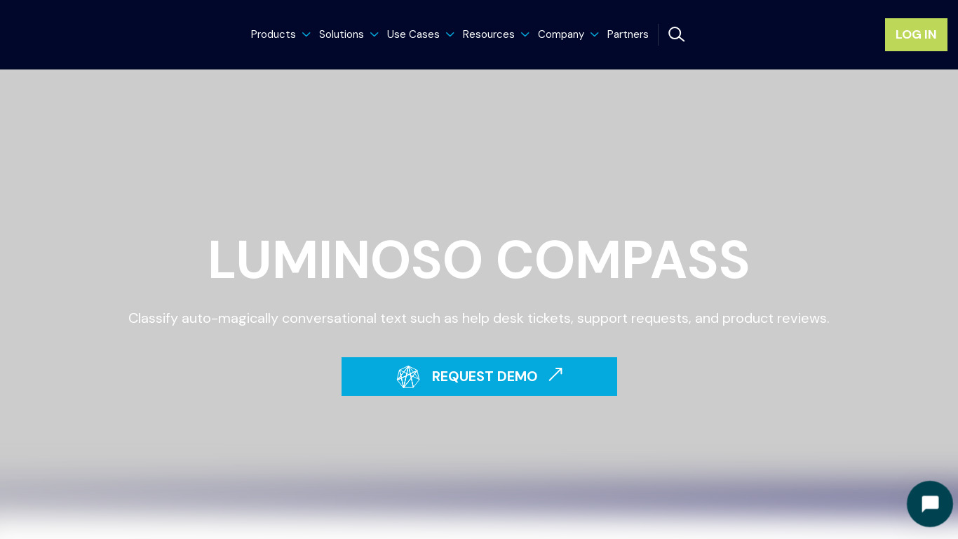 Luminoso Compass Landing page