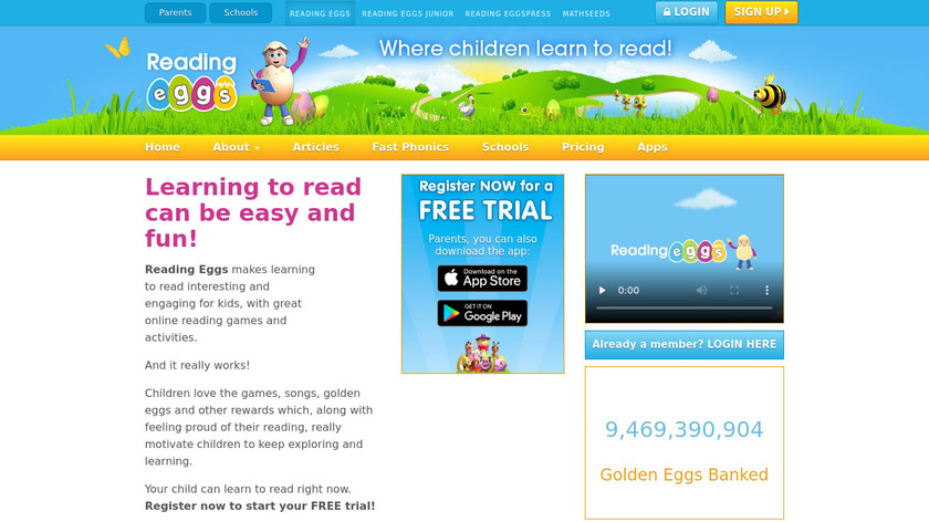 Reading Eggs Landing Page