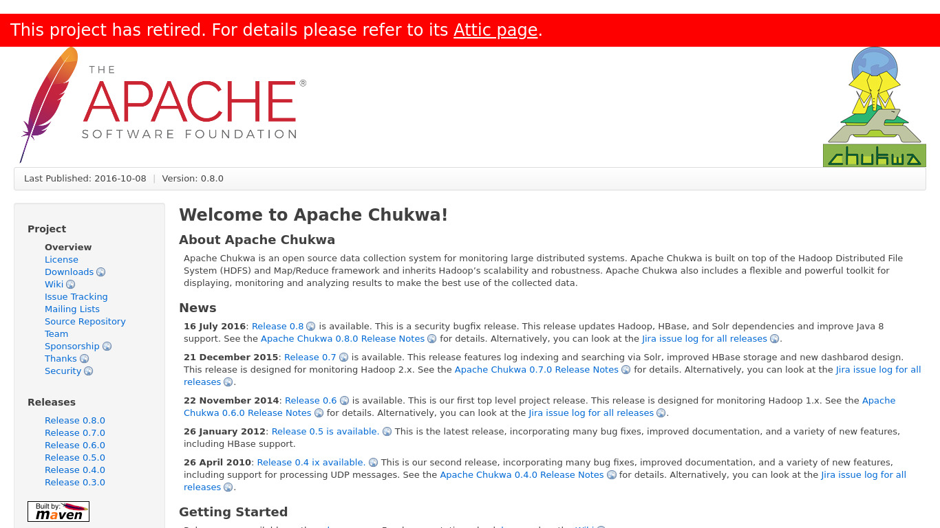 Apache Chukwa Landing page