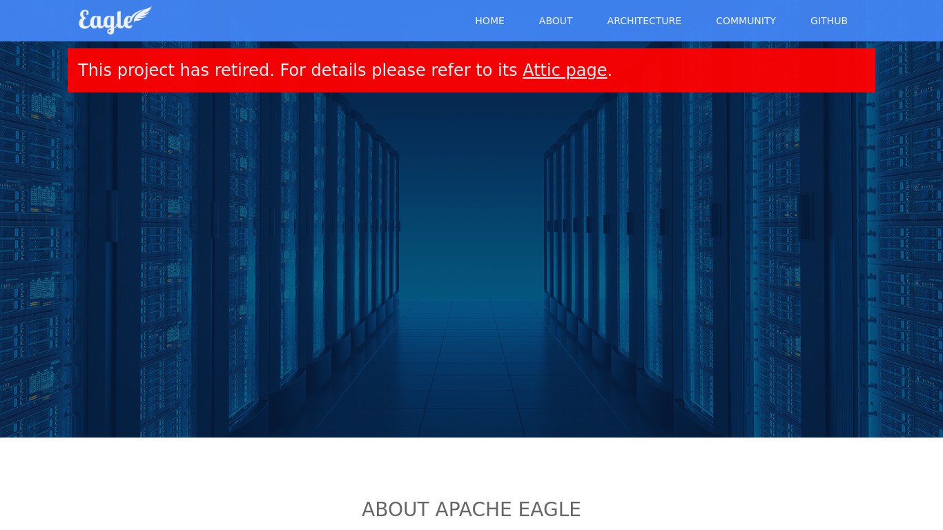 Apache Eagle Landing page