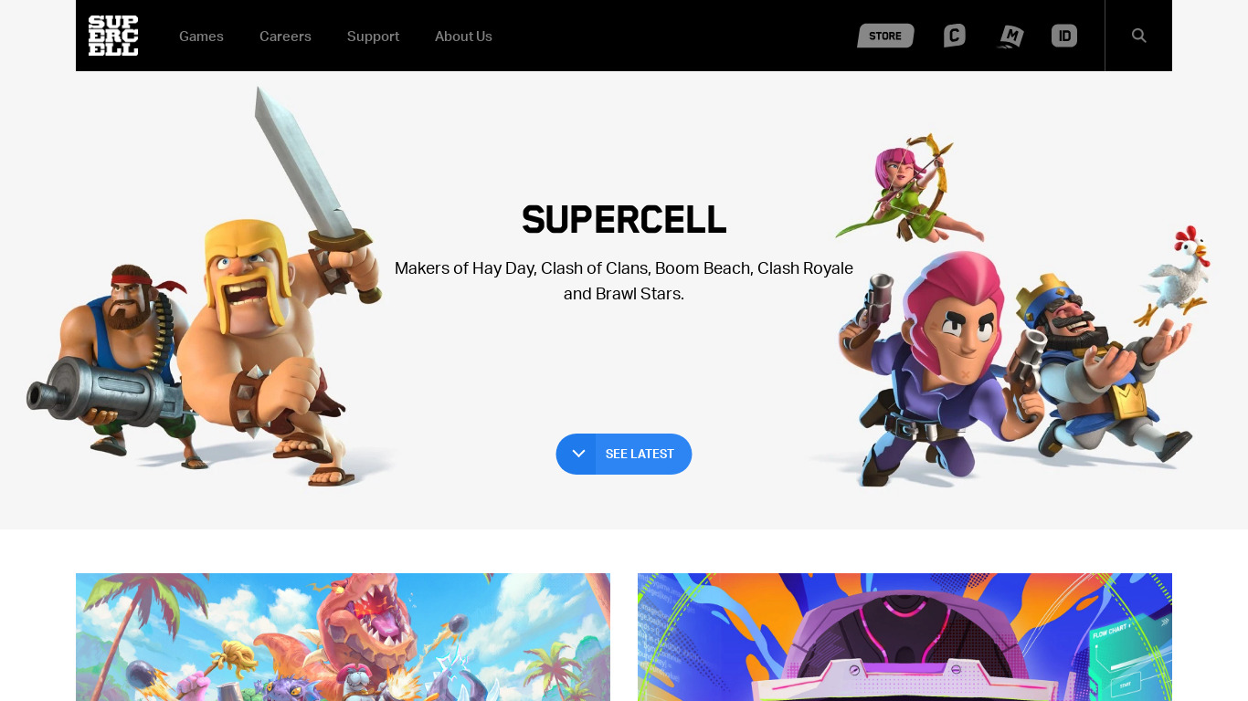 SuperCell Landing page