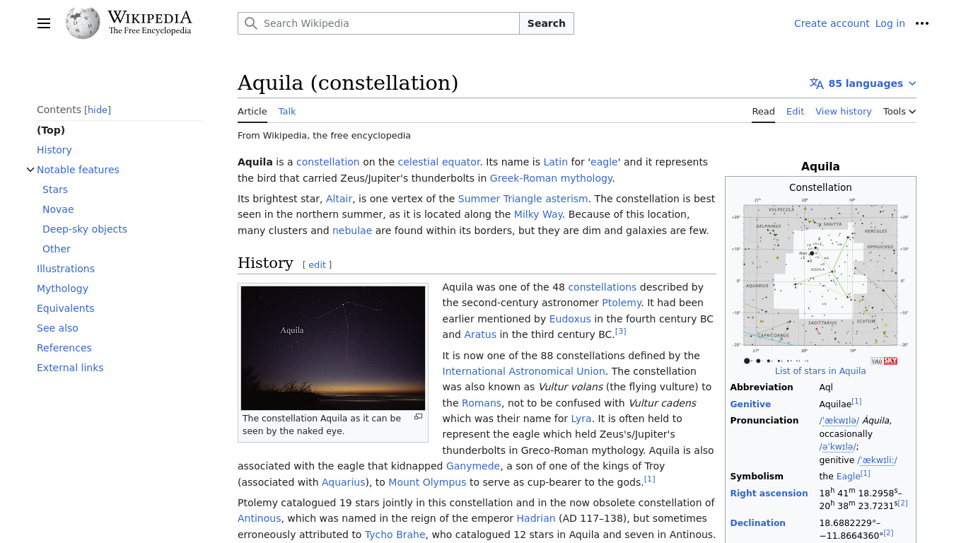 Aquila Landing page