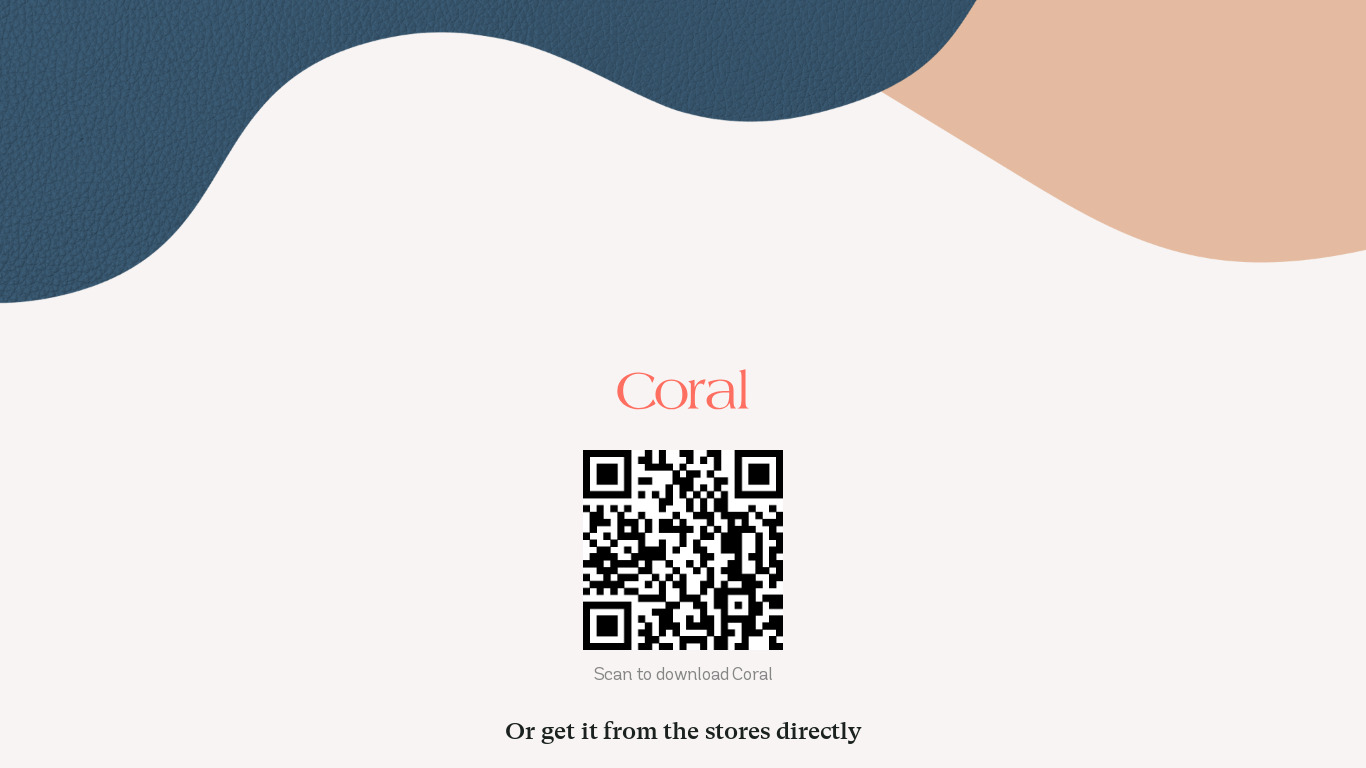Coral App Landing page
