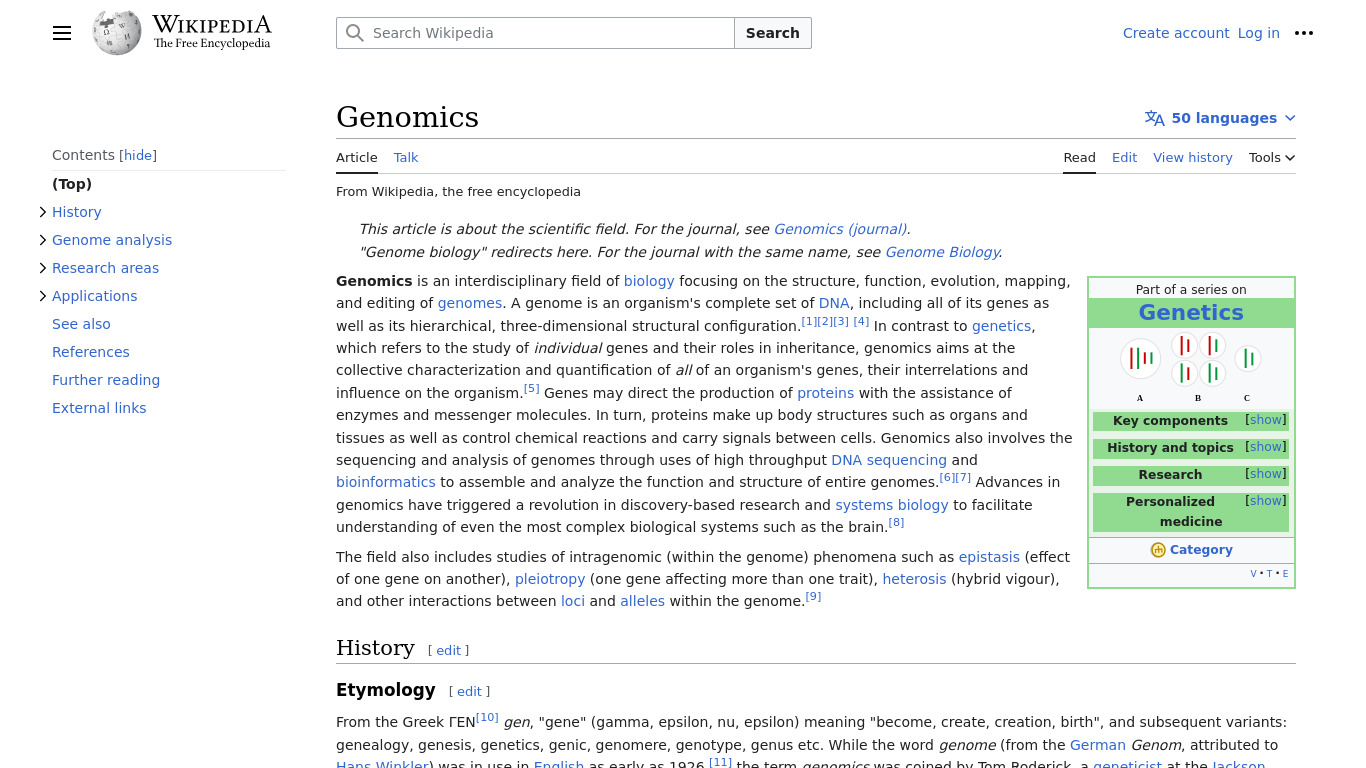 Genomics Landing page