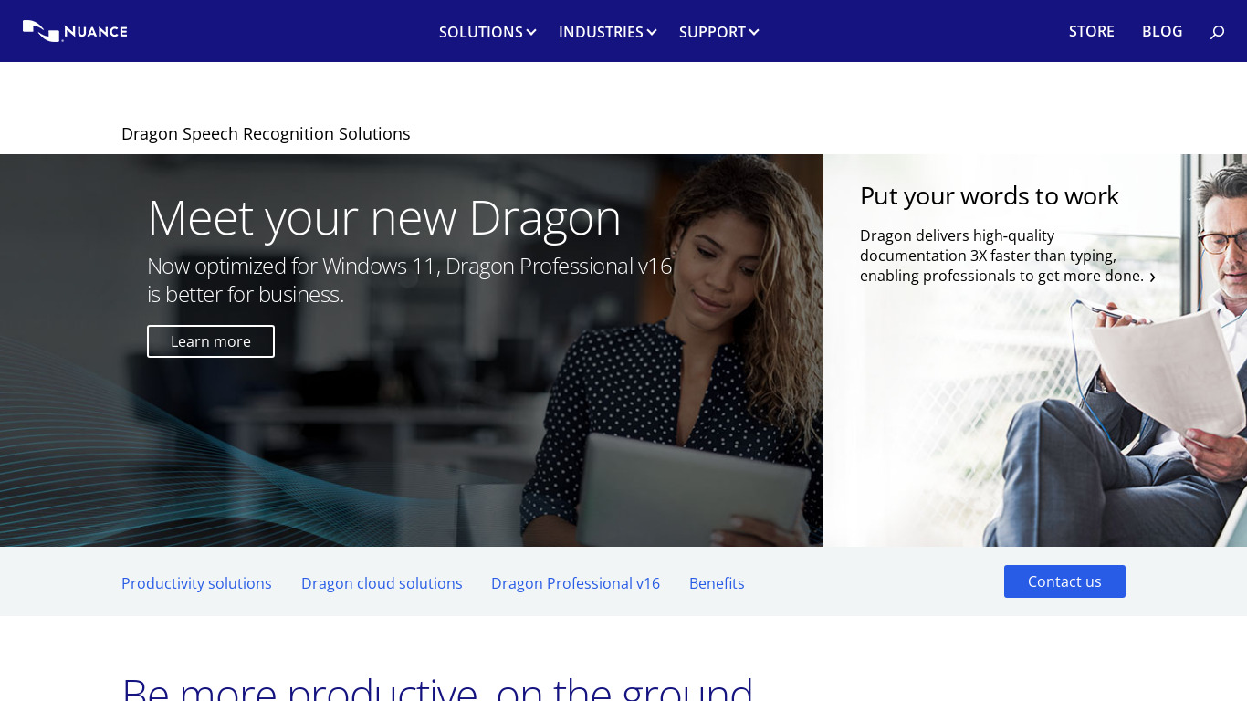 Dragon Speech Landing page