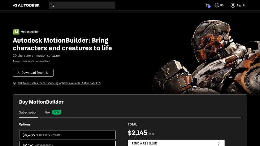 Autodesk MotionBuilder Landing Page