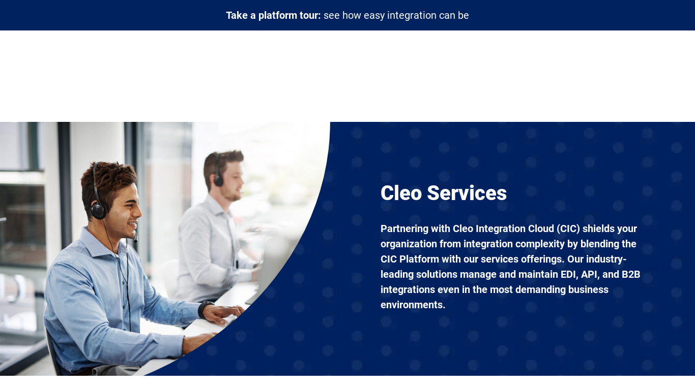 Cleo Managed Services Landing page