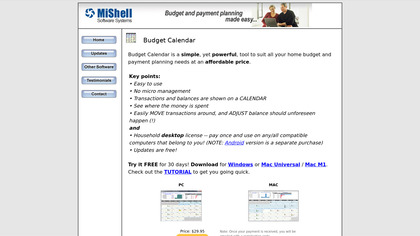 Budget Calendar image