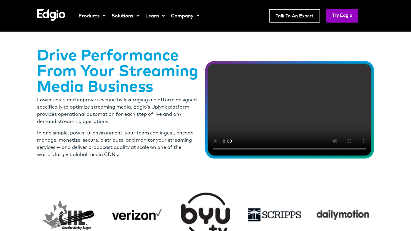 Uplynk Video Streaming Landing page