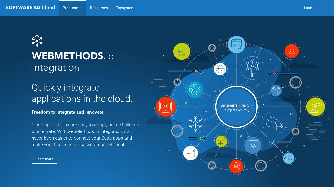 webMethods Integration Cloud Landing page