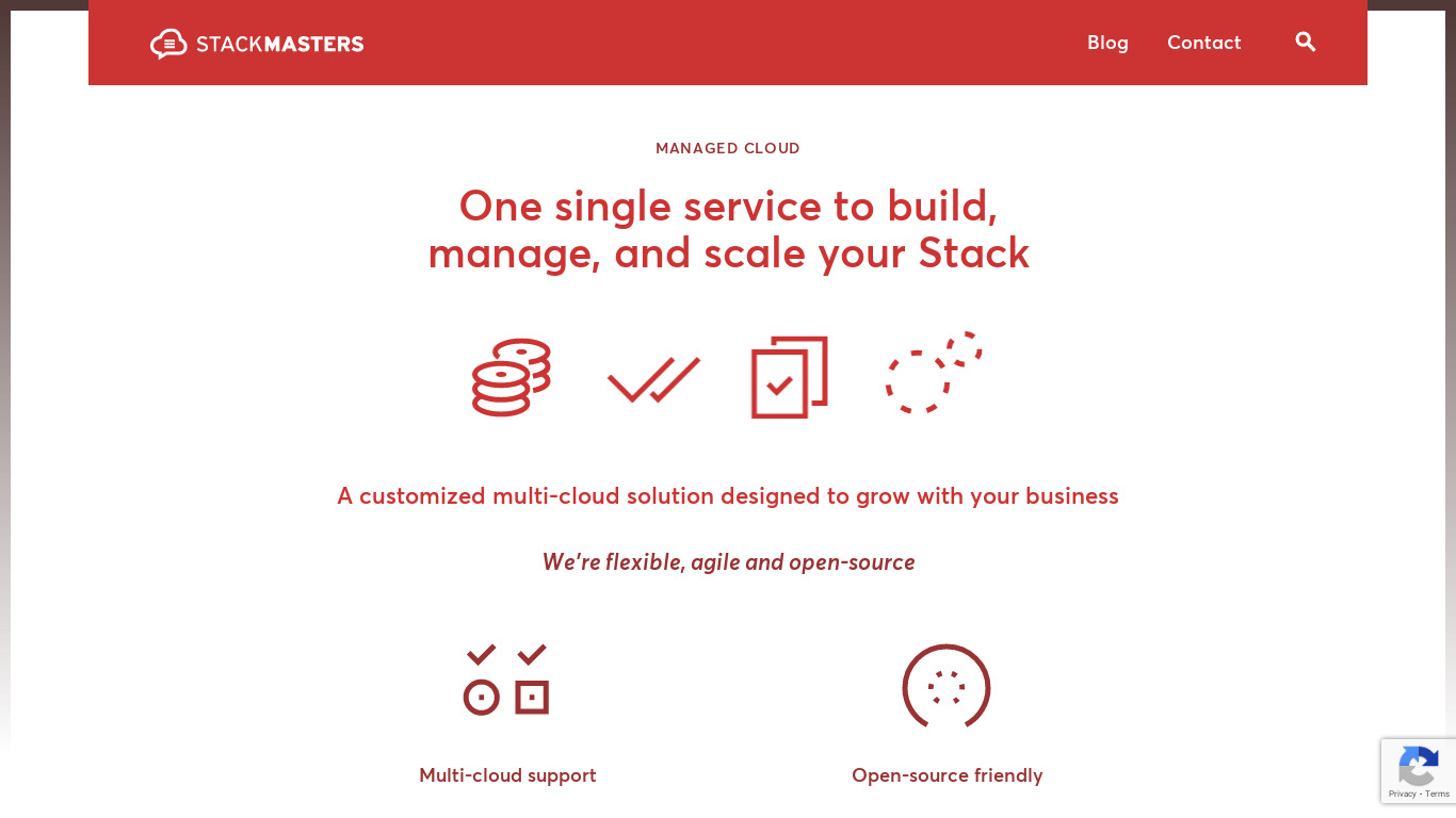 Stackmasters Managed Cloud Landing page