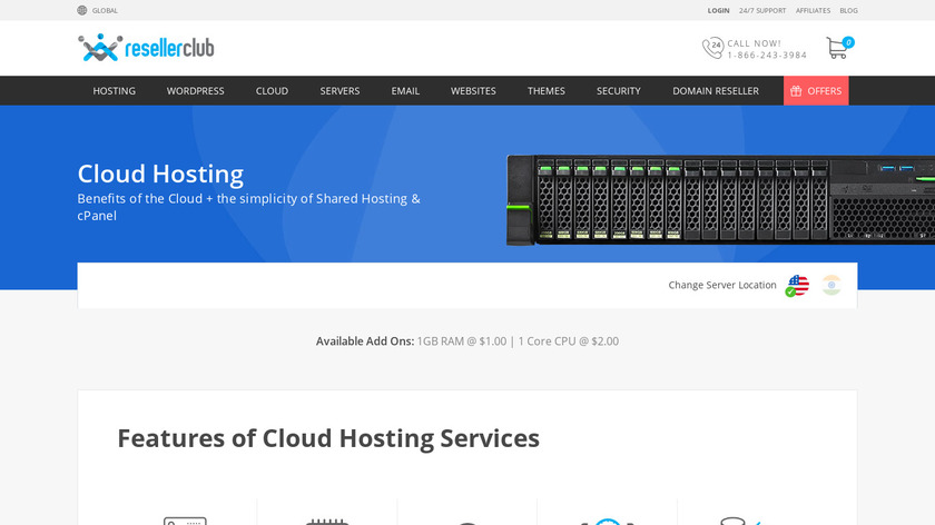 ResellerClub Cloud Hosting Landing Page