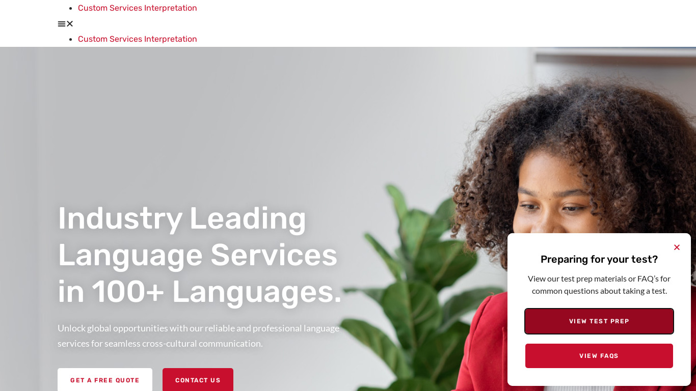 ALTA Language Services Landing page