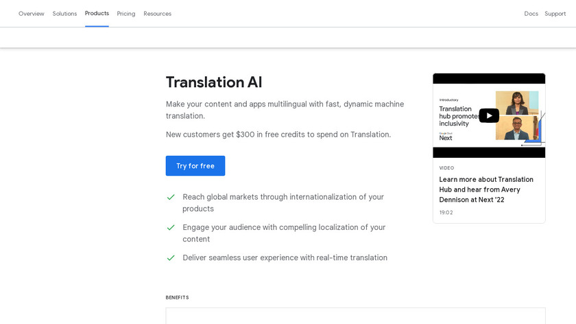 Cloud Translation API Landing Page