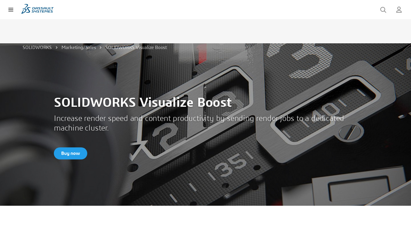 SolidWorks Visualize Boost Landing page