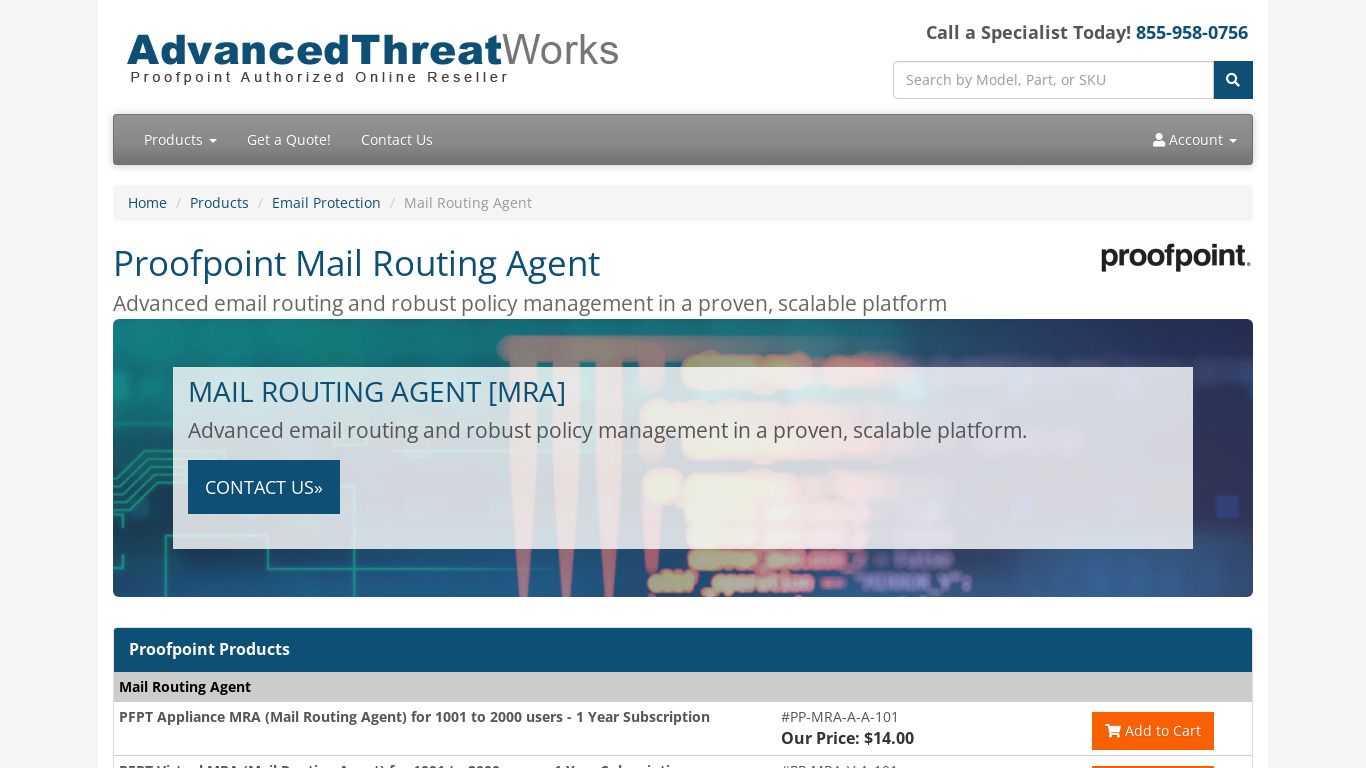 Mail Routing Agent Landing page