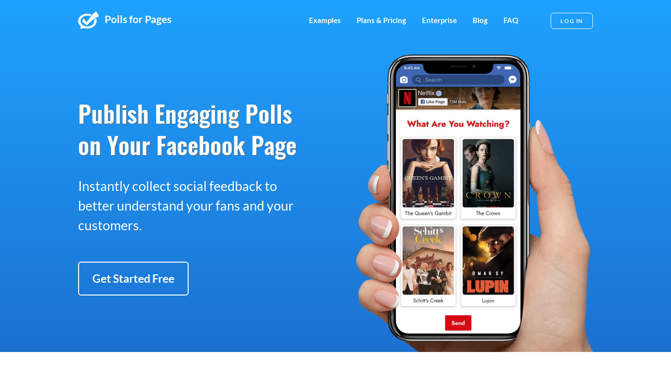 Polls for Pages Landing page