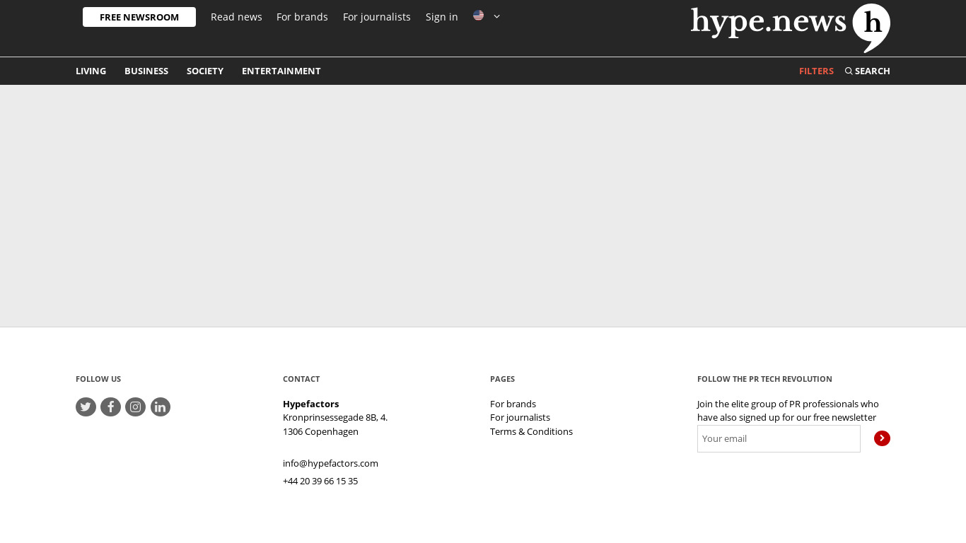 Hype.News Landing page