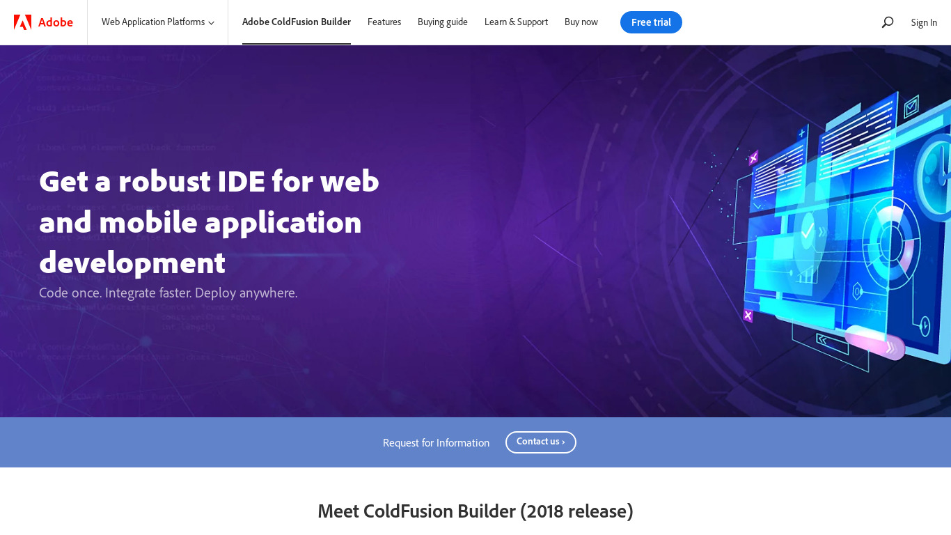 ColdFusion Builder Landing page