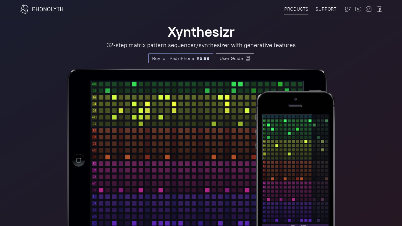 Xynthesizr Landing page