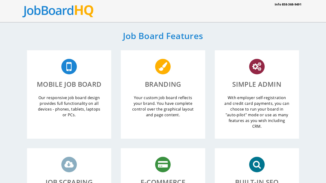 JobBoardHQ Landing page