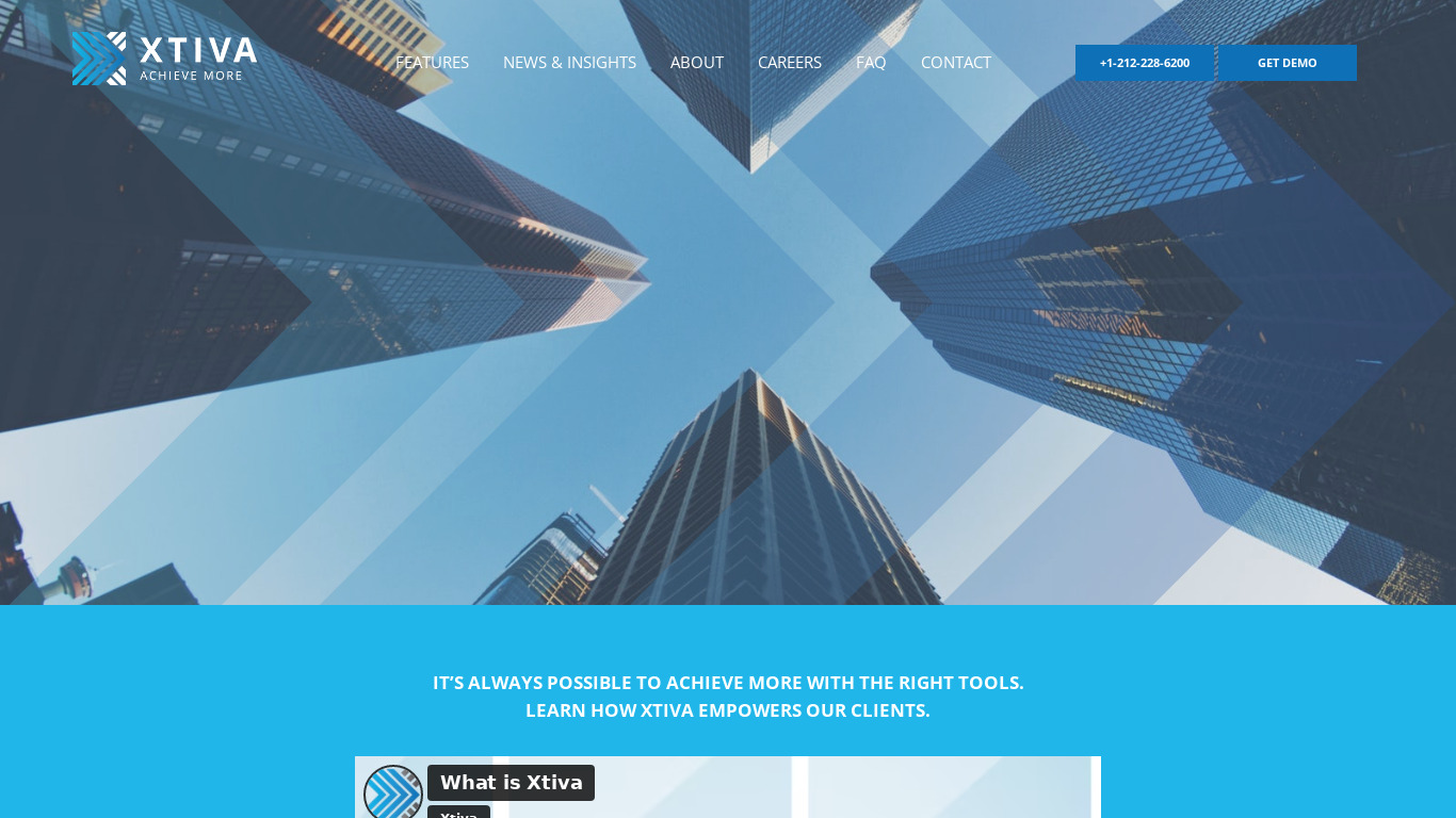 Xtiva Landing page