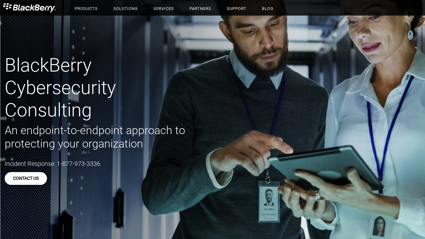 BlackBerry Cybersecurity Consulting Landing page