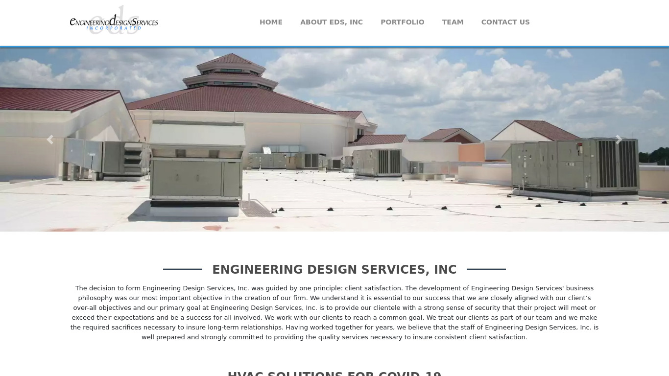 Engineering Design Services Landing page