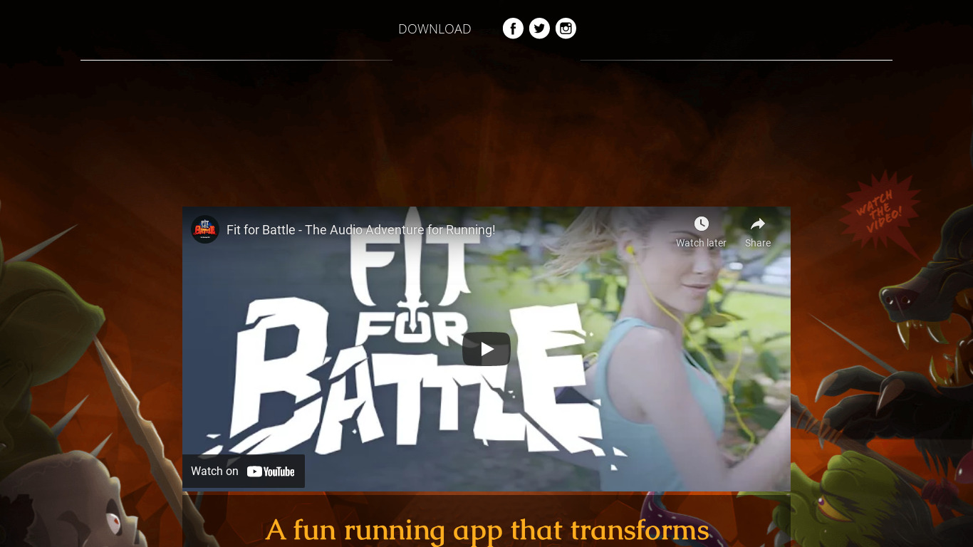 Fit for Battle Landing page