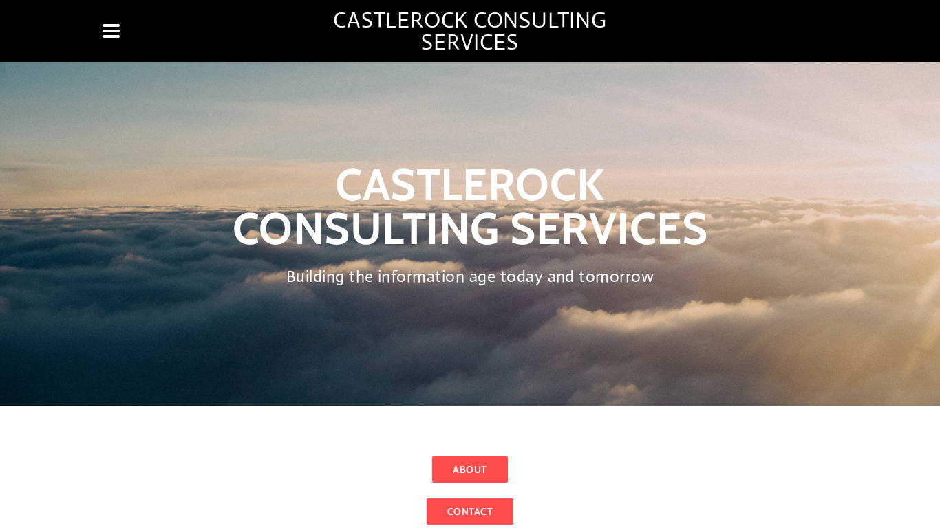 Castlerock Cyber Security Landing page