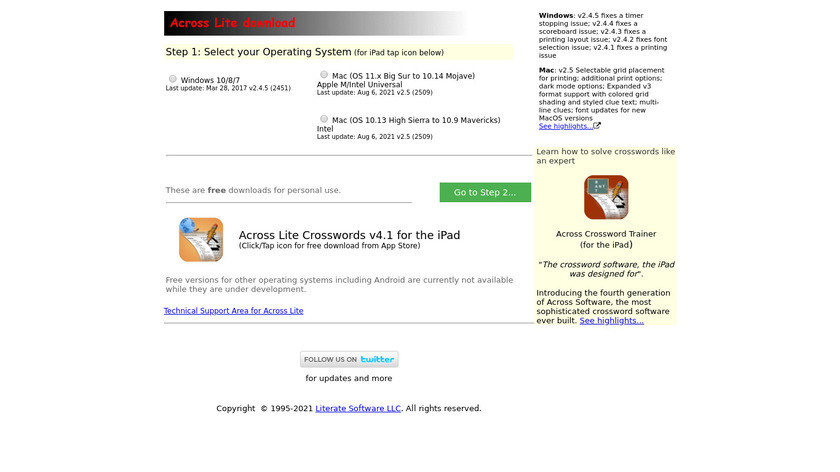 Across Lite Landing Page