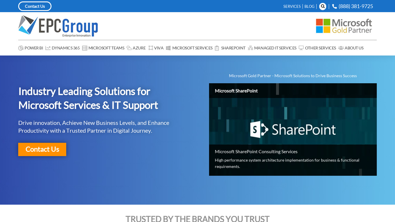 EPC Group Consulting Landing page