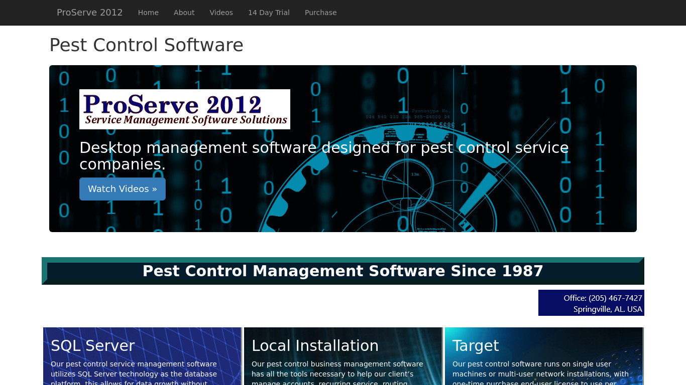 ProServe 2012 Landing page