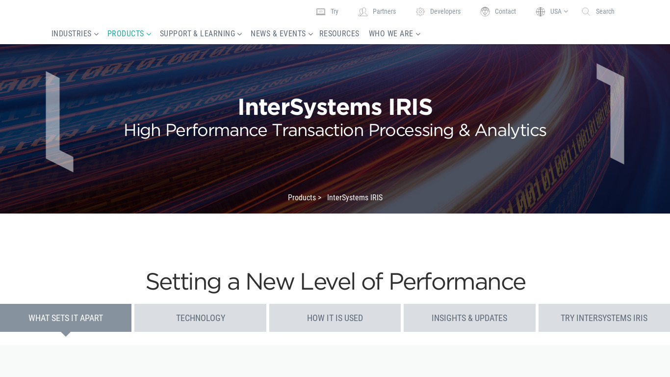 InterSystems IRIS Landing page