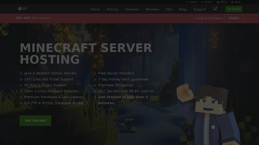 Apex Minecraft Hosting Landing Page