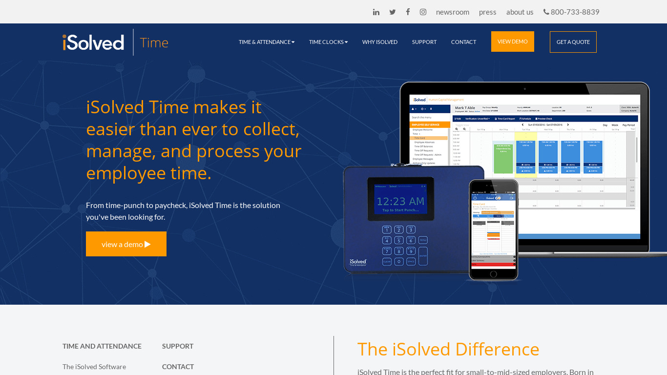 iSolved Time Landing page