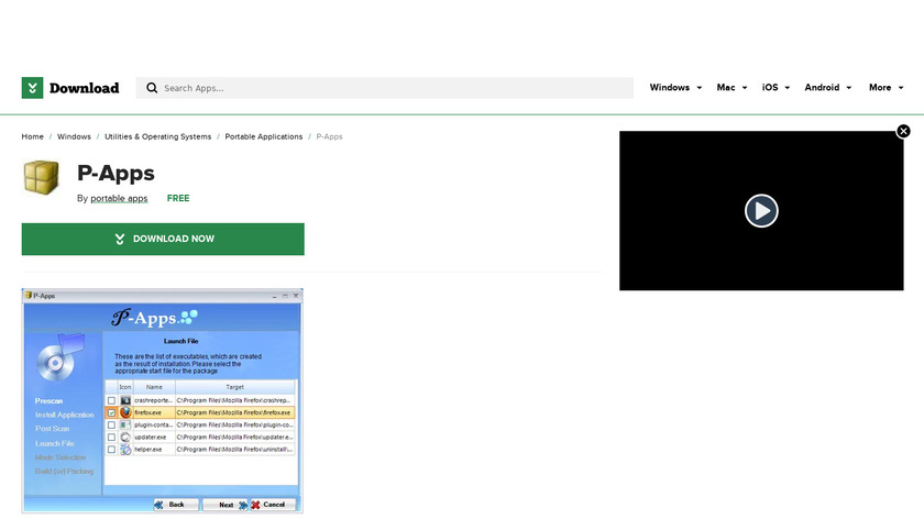 P-Apps Landing Page
