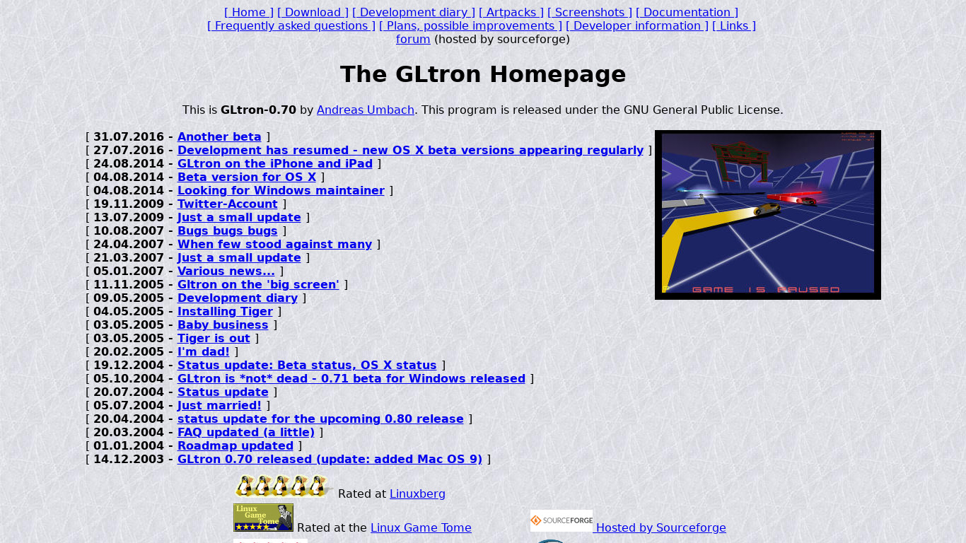 GL TRON Landing page