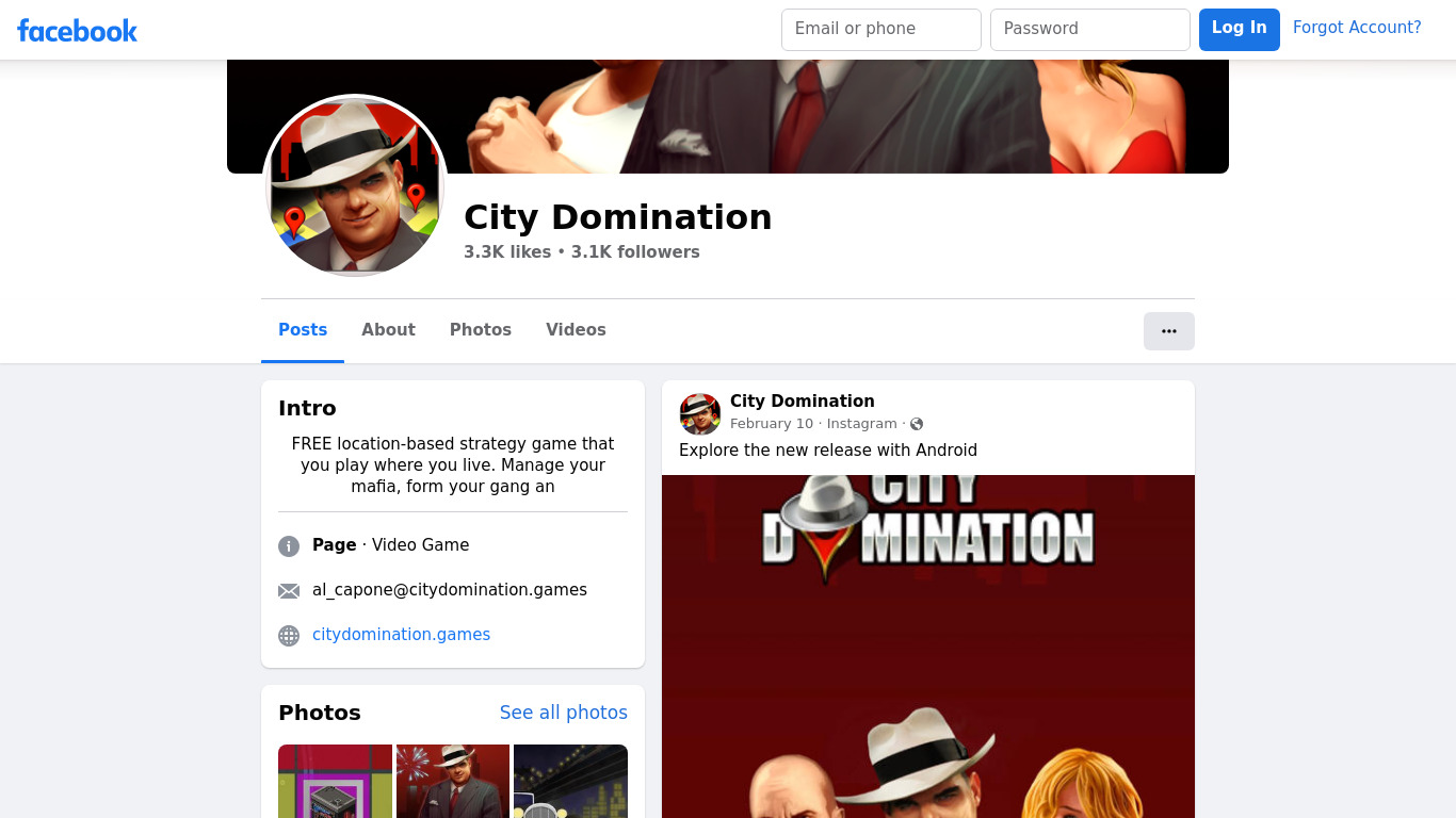 City Domination Landing page