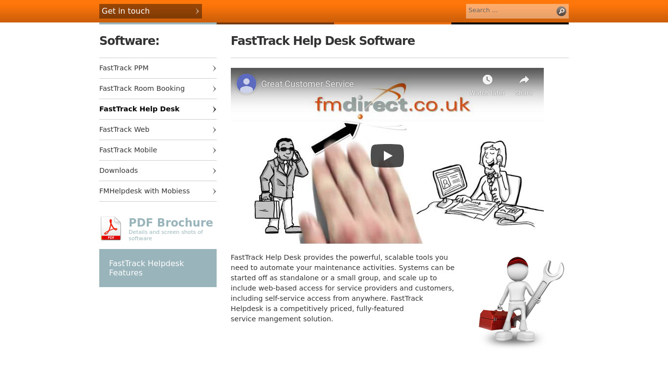 FastTrack Helpdesk Landing page