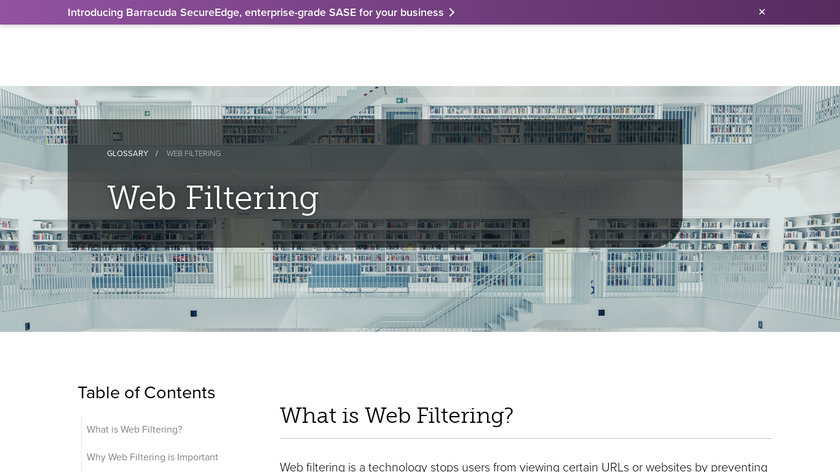 Web Filter Landing Page