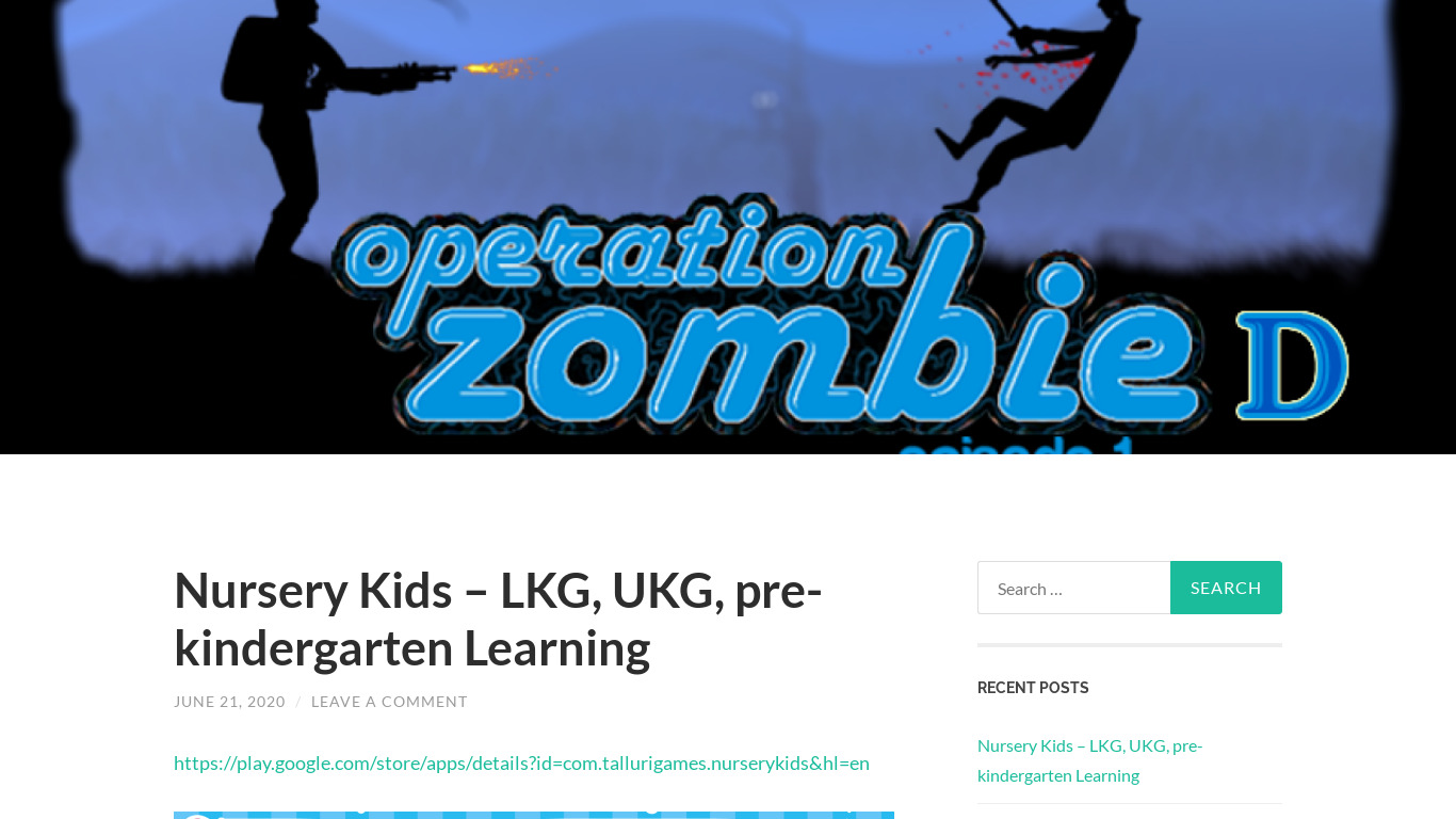 Operation Zombie D Landing page