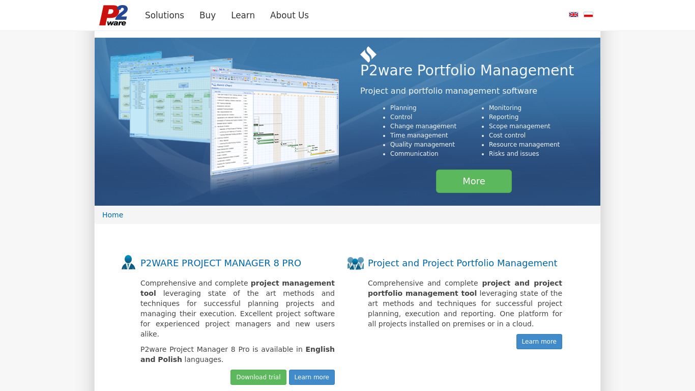 P2ware Suite Landing page