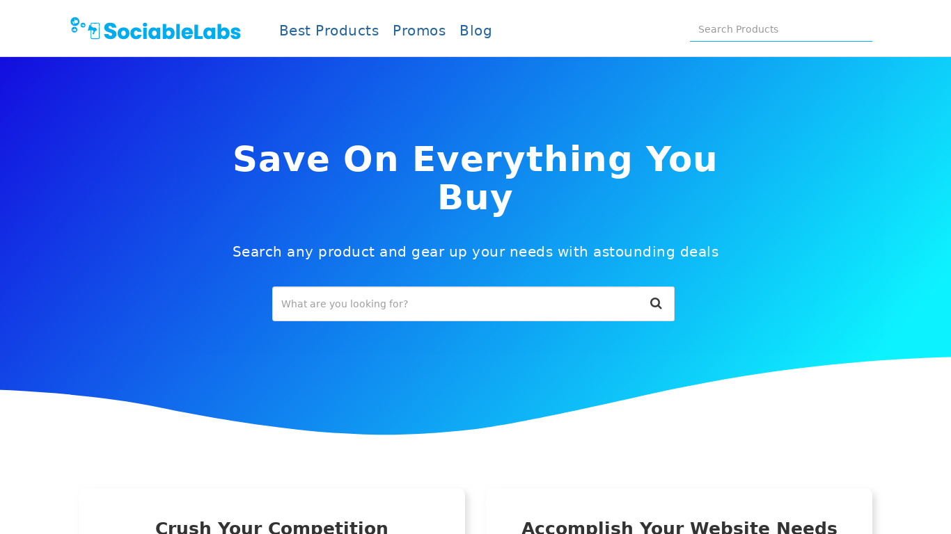 Sociable Labs S2S Engine Landing page