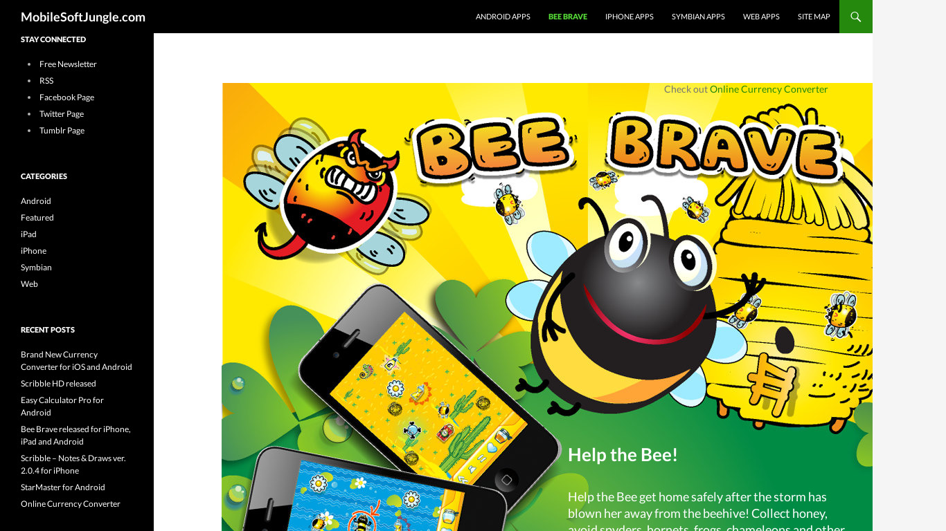 Bee Brave Landing page