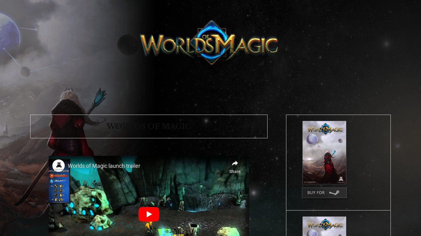 Worlds of Magic Landing page